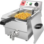 Valgus friteuse électrique commerciale en acier inoxydable 3000w 10l avec panier et couvercle Valgus friteuse électrique commerciale en acier inoxydable 3000w 10l avec panier et couvercle