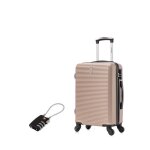 Valise cabine 55x35x25cm valise celims weekend abs cadenas 4 roues 360 champagne