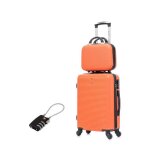 Valise cabine 55x35x25cm avec vanity valise celims week - end abs cadenas 4 roues 360 orange