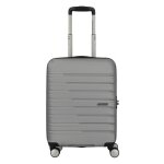 Valise cabine american tourister flashline 4 roulettes 55 cm - gris - cadenas tsa - homme