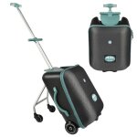 Valise cabine b�aba luggage eazy avec assise de voyage - bleu - mixte - 4 ans - 4 roues