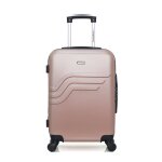 Valise cabine queens 55 cm 4 roues - rose - american travel 55x35x21cm
