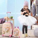 Valise enfant 18 et sac � dos 12 - costway - dessin sir�ne - 4 roulettes - poign�e r�glable