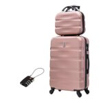 Valise grande taille 75cm 23kg avec vanity valise celims aerowave roues 360 cadenas rose gold