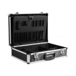 Valise - rangement - noir - aluminium - plastique - 47x33x15 cm