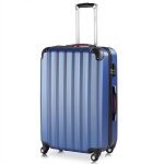 Valise rigide bleu 4 roues 360� bagage poign�e t�lescopique plastique abs cadenas � combinaison malle ...
