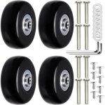 Valise roulette remplacement - universelle bagages - 50mm x 18mm - caoutchouc - pivotante - a platine ...
