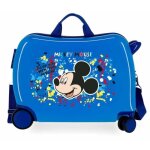 Valise trotteur enfant - disney - mickey colour - bleu - 50x38x20 cm - 34 l