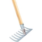 Outils de jardin - van dijk - rteau kg3 - acier galvanis - manche de 75 cm - dimensions 155x75mm