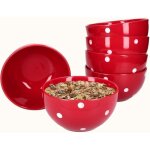 Van well emily set de 6 bol  crales  pois rouges et blancs  145 mm saladier bol en faence