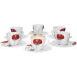 Van well monika set de 6 tasse  caf et soucoupe service  caf dcor floral porcelaine fine marque