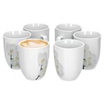 Van well vanda orchid�e blanche set de 6 tasses � caf� 330 ml h 103 cm tasse � caf� d�cor floral porcelaine ...