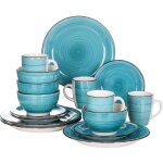 Vancasso srie bella service de table en cramique assiettes 16 pices 4 personnes faence style vintage ...