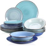 Vancasso srie bonita service de table complet en cramique 18 pices assiettes style minimaliste multicolor ...