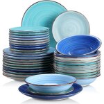 Vancasso série bonita service de table complet en céramique 36 pièces assiettes style minimaliste multicoloré ... Vancasso série bonita service de table complet en céramique 36 pièces assiettes style minimaliste multicoloré ...