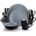 Vancasso srie lento service de table complet en cramique matte 16 pices pour 4 personnes assiette ...