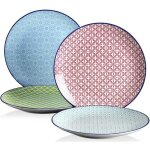 Vancasso srie macaron assiette plate japonaise en porcelaine 4 pices assiette  dner multicolor - ...