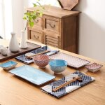 Vancasso srie macaron service  sushi porcelaine 2 bols  riz 2 sauciers 2 plate rectangulaire et 2 ...