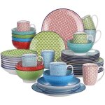 Vancasso srie macaron service de table en porcelaine pour 8 personnes 40 pices assiette plate assiette ...