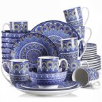Vancasso srie mandala service de table complet en porcelaine 32 pices pour 8 personnes assiette plate ...