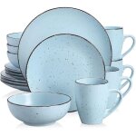 Vancasso s�rie moda service de table complet en c�ramique avec spots assiette bols tasses 16 pi�ces fa�ence ...