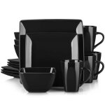 Vancasso srie soho service de table 16 pices pour 4 personnes assiette porcelaine carre avec bol  ...