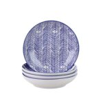 Vancasso takaki 4pcs assiettes creuse porcelaine ronde 21. 5 * 21. 5 * 4. 5cm saladier assiette  soupe ...