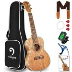 Vangoa ukull tenor 26 pouces acajou solide hawaii acoustic ukulele avec des kits pour dbutants