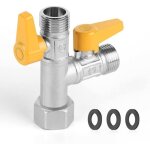 Vanne 3 voie raccord t robinet wc 3 voies douchette g 1 / 2 avec 3 rondelles en caoutchouc pour salle ...