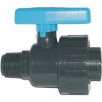 Vanne � boisseau - pvc - pression simple - union � visser - mf 1 / 2