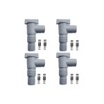 Vanne dentretien / darr�t pour piscine - raccord de tuyau de 32mm - double - lot de 4