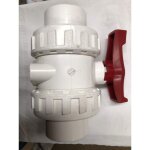 Vanne pvc à sphère double union pour eau - raccordement femelle à coller 50 Vanne pvc à sphère double union pour eau - raccordement femelle à coller 50