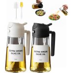 Vaporisateur dhuile 2 - en - 1 - estampille - lot de 2 - 470 ml - noir & blanc - compatible air fryer ...