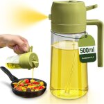 Vaporisateur d?huile cuisine 2 en 1 - vert ? spray + verseur ? 500 ml ? verre qualit� pro ? accessoire ...