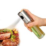 Vaporisateur huile cuisine en verre et inox 100ml - transparent - beurrier - huilier