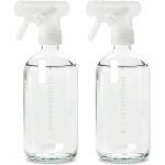 Vaporisateur en verre pour le nettoyage - 500 ml transparent lot de 2 avec 16 �tiquettes - pulverisateur ...