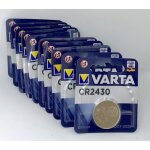 Varta lot de 10 piles bouton lithium electronics cr2430 3 volt386