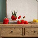 Vase 3 trous fraises 24x10x10 cm