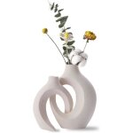 Vase  fleurs - dcoration - cramique - blanc - 16. 2x21. 5cm - design contemporain