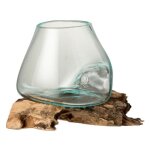 Vase dco - j - line - gamal - verre recycl - transparent - 20cm