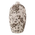 Vase d�co en porcelaine zen 24cm noir & blanc