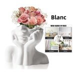 Vase d�coratif - c�ramique - t�te de fille - blanc - design contemporain - pratique