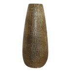 Vase dcoratif - chemin de campagne - laqu  pois - cramique - or - dimensions 14x14x33. 5cm