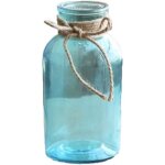 Vase dcoratif - haopyou - modle transparent - verre robuste - taille 10x18. 7x5. 5cm - couleur bleu ...