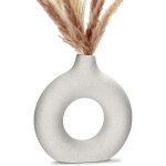Vase d�coratif - non sp�cifi� - donut en c�ramique - blanc - 19. 5x19x2. 6cm - design contemporain