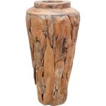 Vase de dcoration - vidaxl - 40 x 60 cm - bois de teck massif - finition  lhuile - coupe irrgulire ...