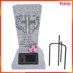 Vase fun�raire solaire pour cimeti�re vase en pierre tombale en r�sine avec piquets au sol support de ...