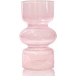 Vase hydroponique en verre rose transparent d�coratif � trois couches pour int�rieur g�om�trique moderne ...