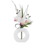 Vase orchid�es artificielles blanc vase c�ramique h44cm - atmosphera createur dinterieur - multicolore ...