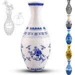 Vase puzzle 3d 160 pi�ces diy colonne deau d�coration dint�rieur pour fleurs r�elles et artificielles ...